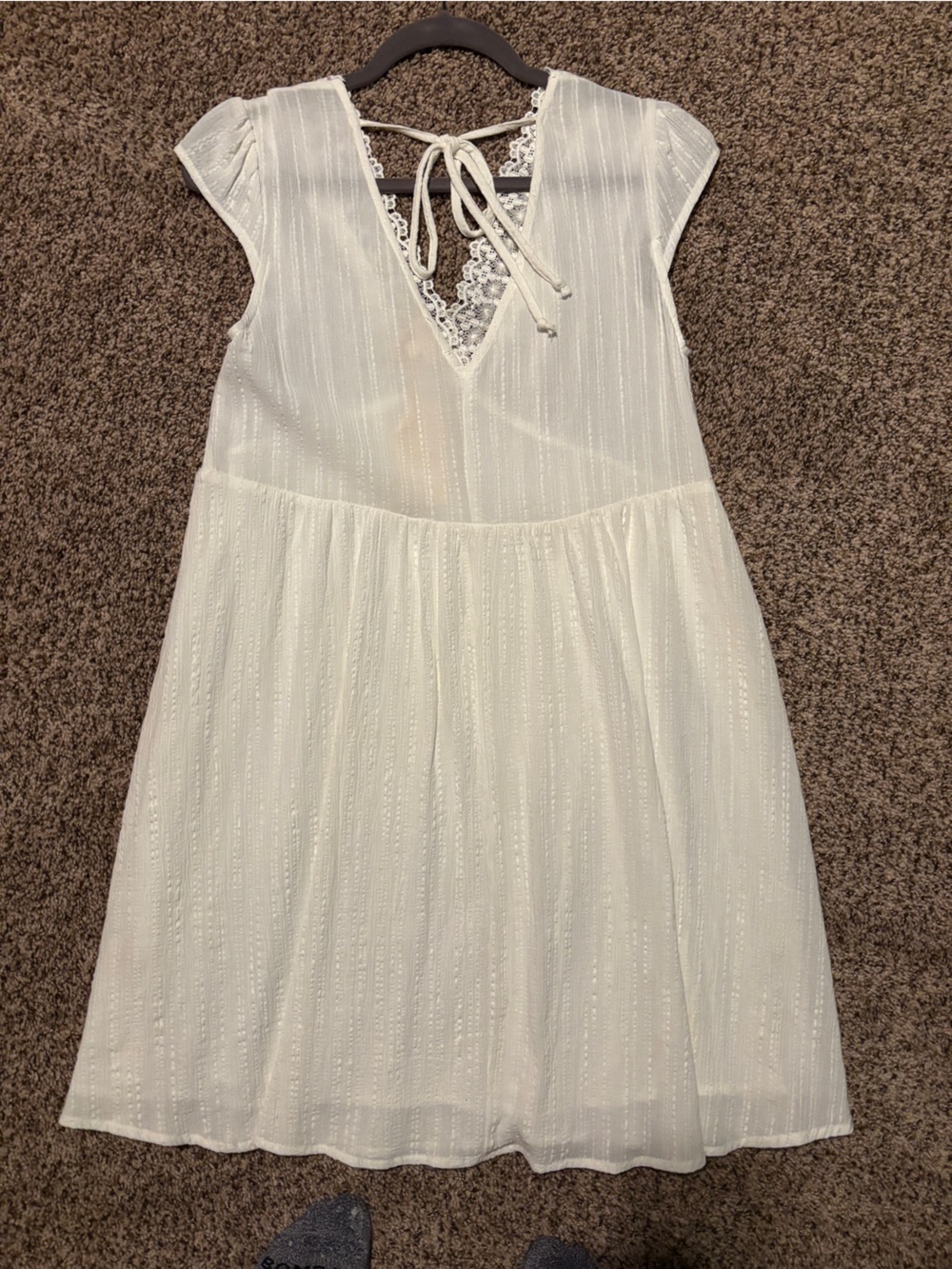 White Lace-Trim mini dress
